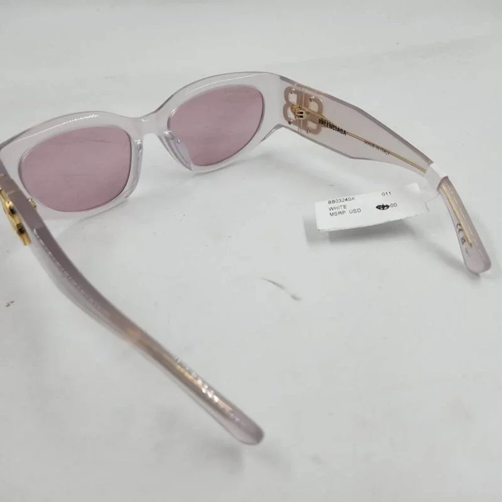 Balenciaga Asian Fit Sunglasses Women's 55 Transparent White - Picture 8 of 15